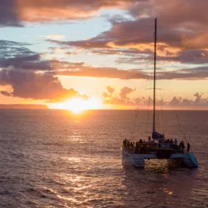 Sunset sail along Kauai's Napali coast