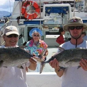 Bottom fishing charter aboard a jet drive power catamaran