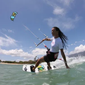 Introductory kitesurfing class teaching kite control
