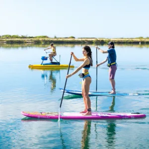 Paddleboarders enjoying all-day lagoon water access