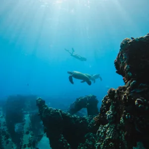 Sailboat gliding past rugged Maui coastline cliffs