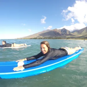 Two-person surf lesson with instructor on Kahului beach