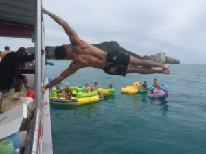 Large private boat docked ready for group event